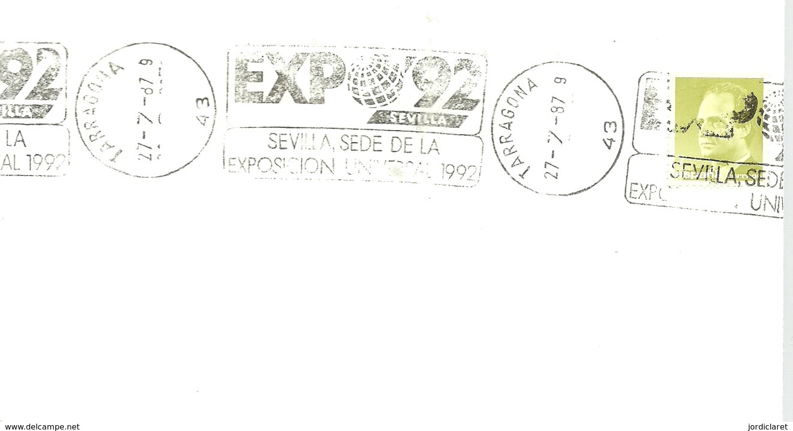 POSTMARKET ESPAÑA  TARRAGONA - 1992 – Sevilla (Spanje)