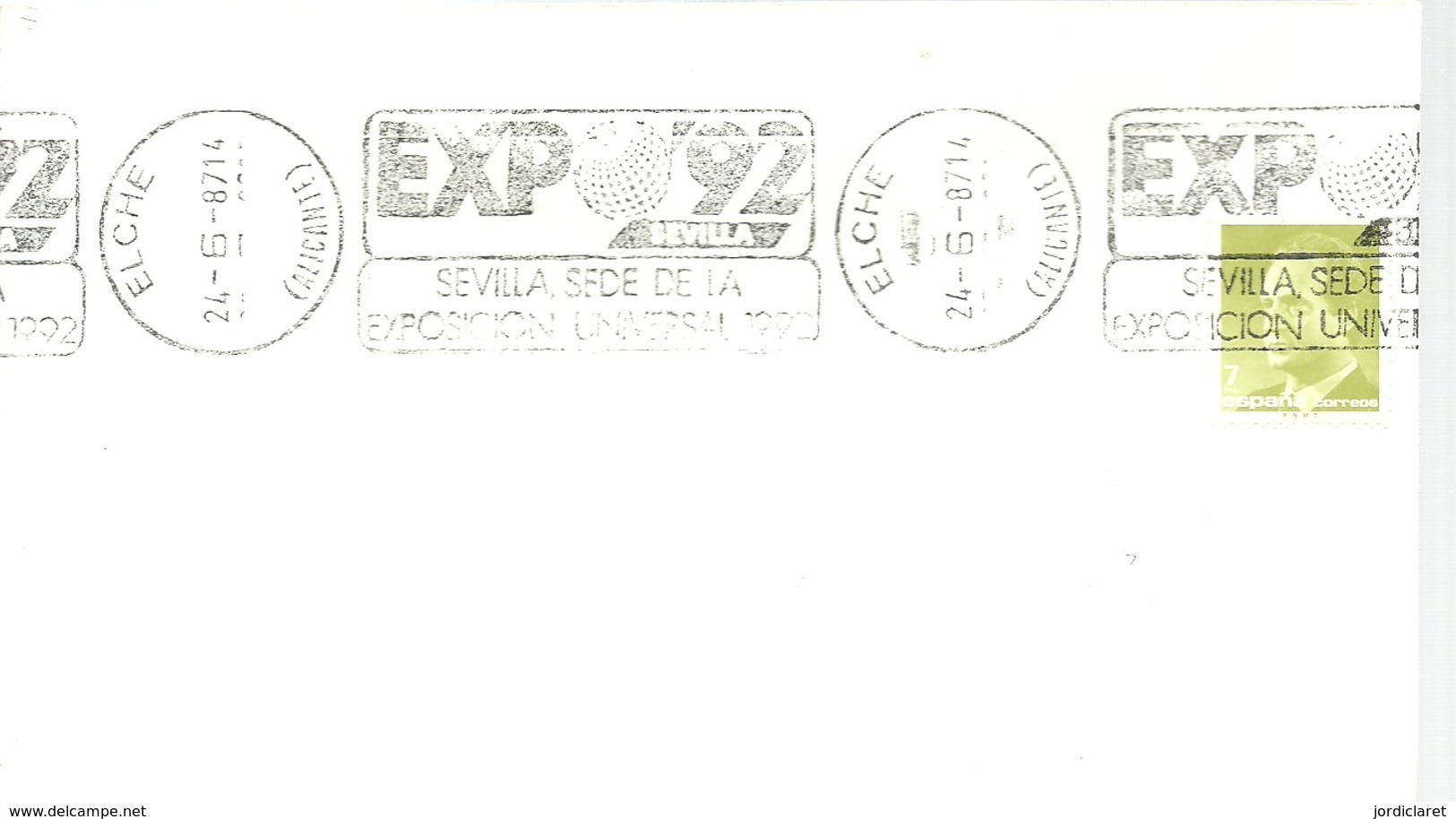 POSTMARKET ESPAÑA  ELCHE - 1992 – Sevilla (Spanje)
