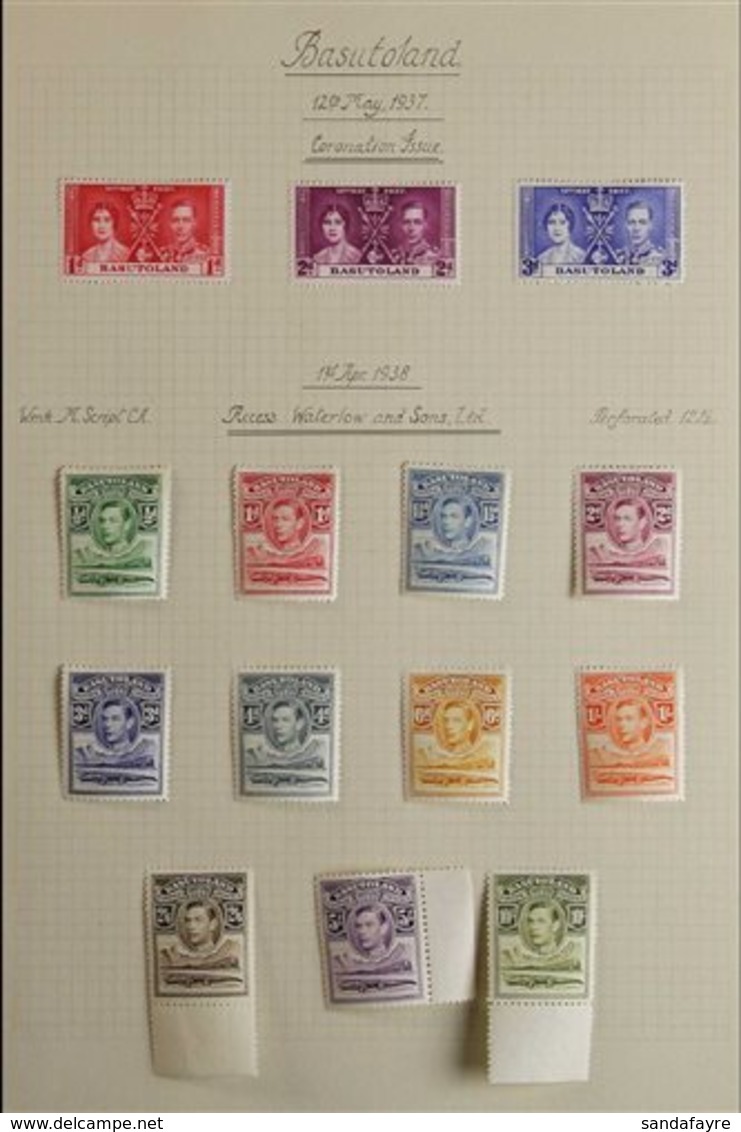 BRITISH AFRICA  1937-1952 KGVI SUPERB MINT COLLECTION On Leaves, Includes BASUTOLAND 1938 Set, 1948 Wedding Set, BECHUAN - Other & Unclassified