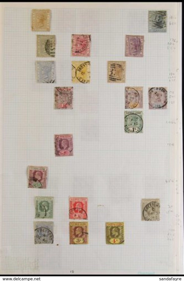 BRITISH COMMONWEALTH "S" COUNTRIES  1870s - 1980s ALL DIFFERENT USED COLLECTION Includes Sierra Leone QV To 1s, KGV To D - Andere & Zonder Classificatie