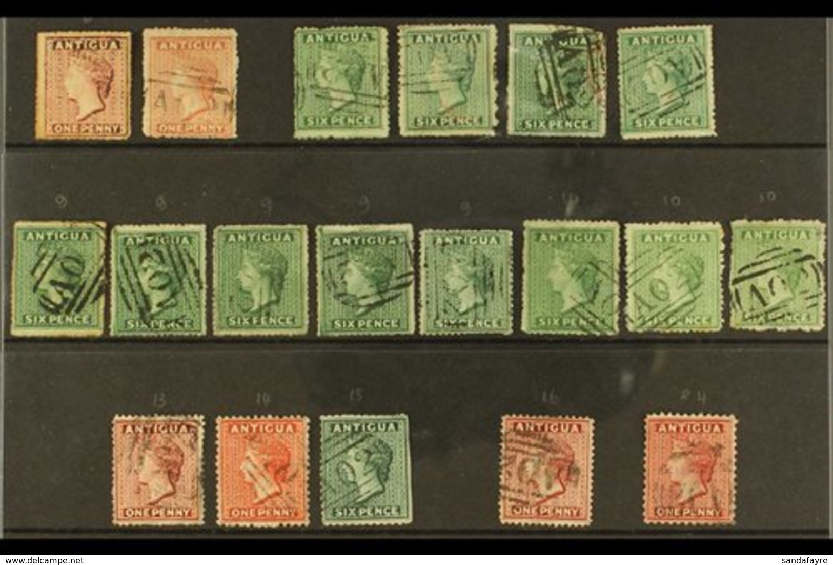 1863-84  Queen Victoria First Types Used Range Of Various 1d And 6d Values, Identified By SG Numbers, Mixed Condition, C - Otros & Sin Clasificación