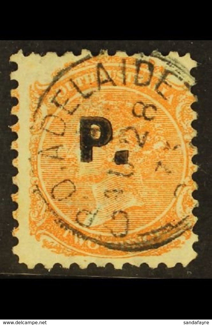 SOUTH AUSTRALIA  DEPARTMENTALS "P." (Police)  1870 2d Orange Red, Perf 10, SG 160, Ovptd "S.M.", Very Fine Used. For Mor - Autres & Non Classés