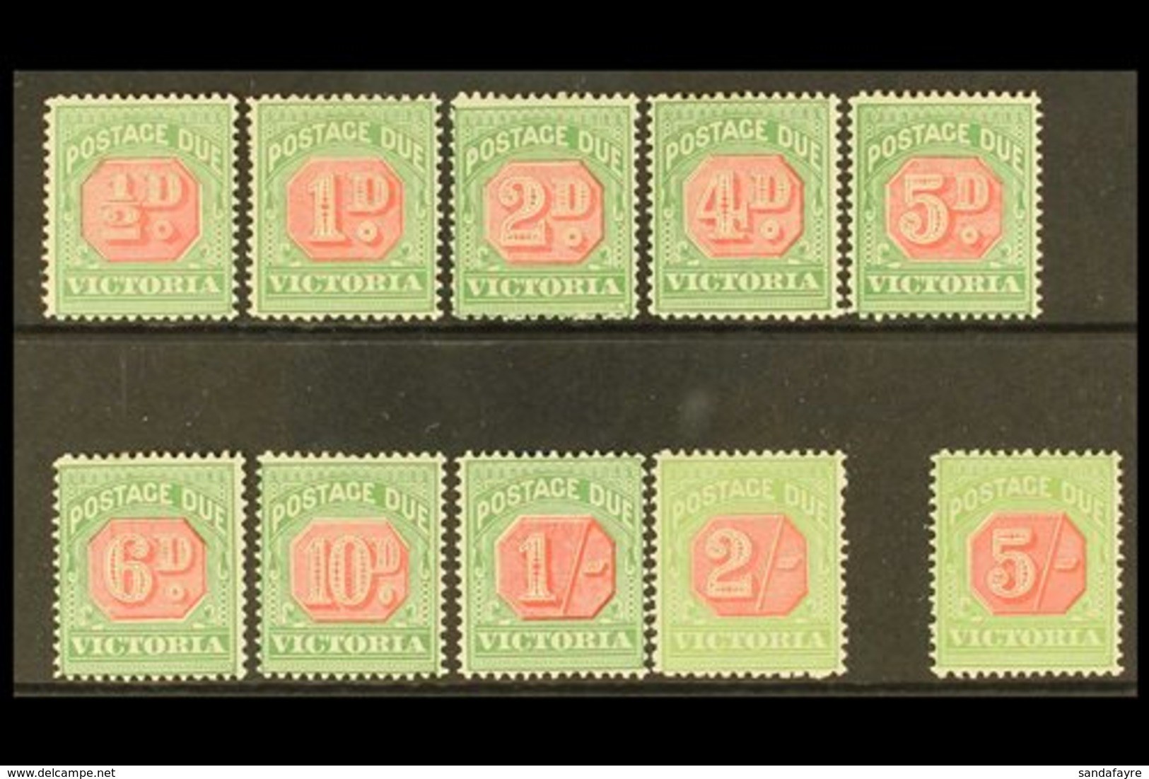 VICTORIA  POSTAGE DUES 1895-96 Set Complete, SG D11/20, Very Fine Mint (10 Stamps) For More Images, Please Visit Http:// - Autres & Non Classés