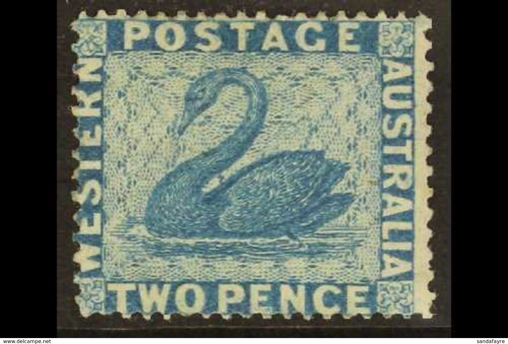 WESTERN AUSTRALIA  1861 2d Blue Intermediate Perf 14-16, SG 34, Very Fine Mint For More Images, Please Visit Http://www. - Altri & Non Classificati