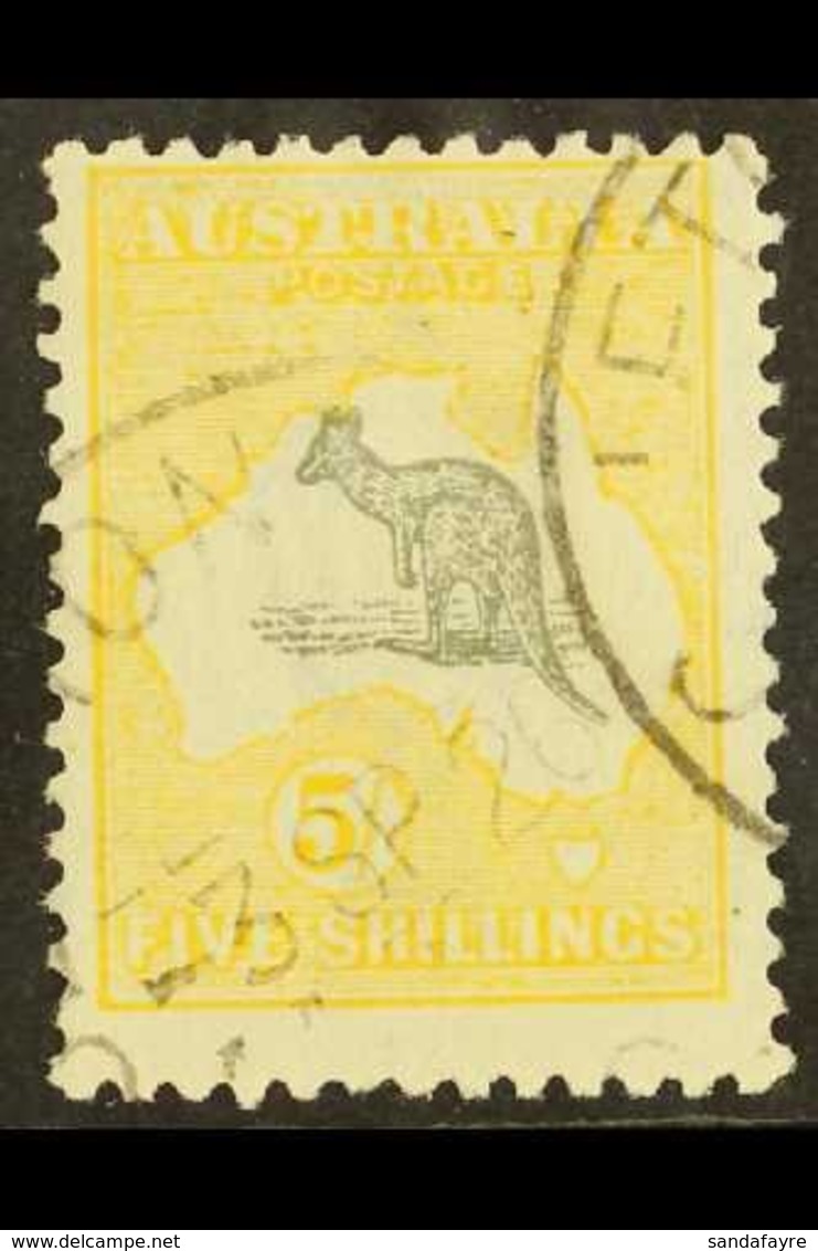 1915-27  5s Grey And Yellow Kangaroo, SG 42, Fine Used. For More Images, Please Visit Http://www.sandafayre.com/itemdeta - Otros & Sin Clasificación