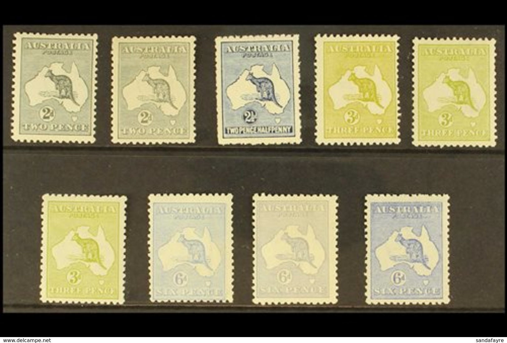 1915-27 MINT ROO SELECTION  Presented On A Stock Card That Includes (Narrow Crown Wmk) 2d Grey (Die I) SG 35, 2d Grey (D - Otros & Sin Clasificación