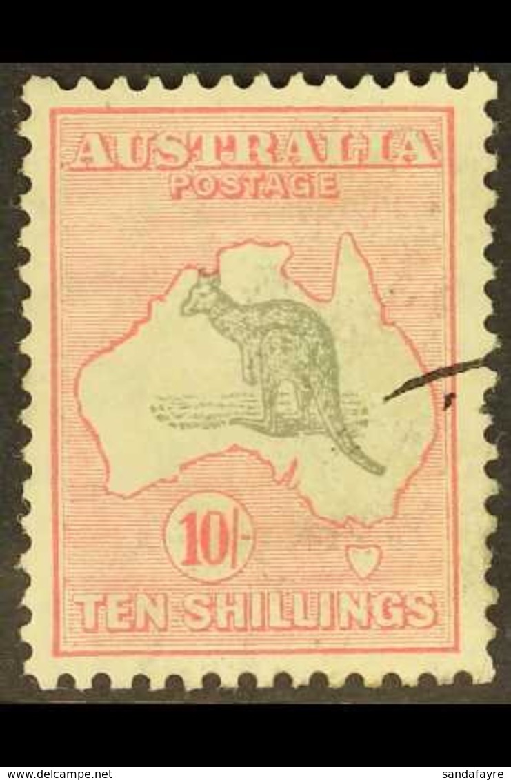 1929-30  10s Grey And Pink Kangaroo, SG 112, Good Used, Shortish Perf At Right. For More Images, Please Visit Http://www - Otros & Sin Clasificación