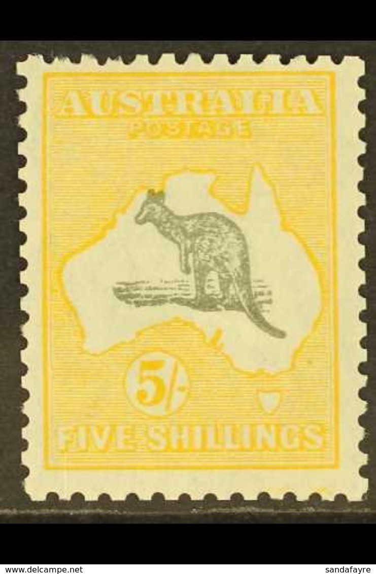 1929-30  5s Grey & Yellow (Die II), SG 111, Fine Mint With A Couple Of Shortish Perf At Top. For More Images, Please Vis - Otros & Sin Clasificación