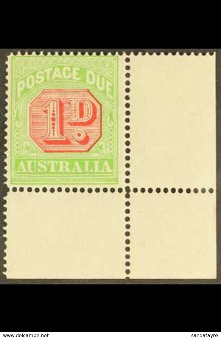 POSTAGE DUES  1913 - 23 1d Rosine And Bright Apple Green, Perf 14, SG D80, Corner Copy Never Hinged Mint. For More Image - Otros & Sin Clasificación