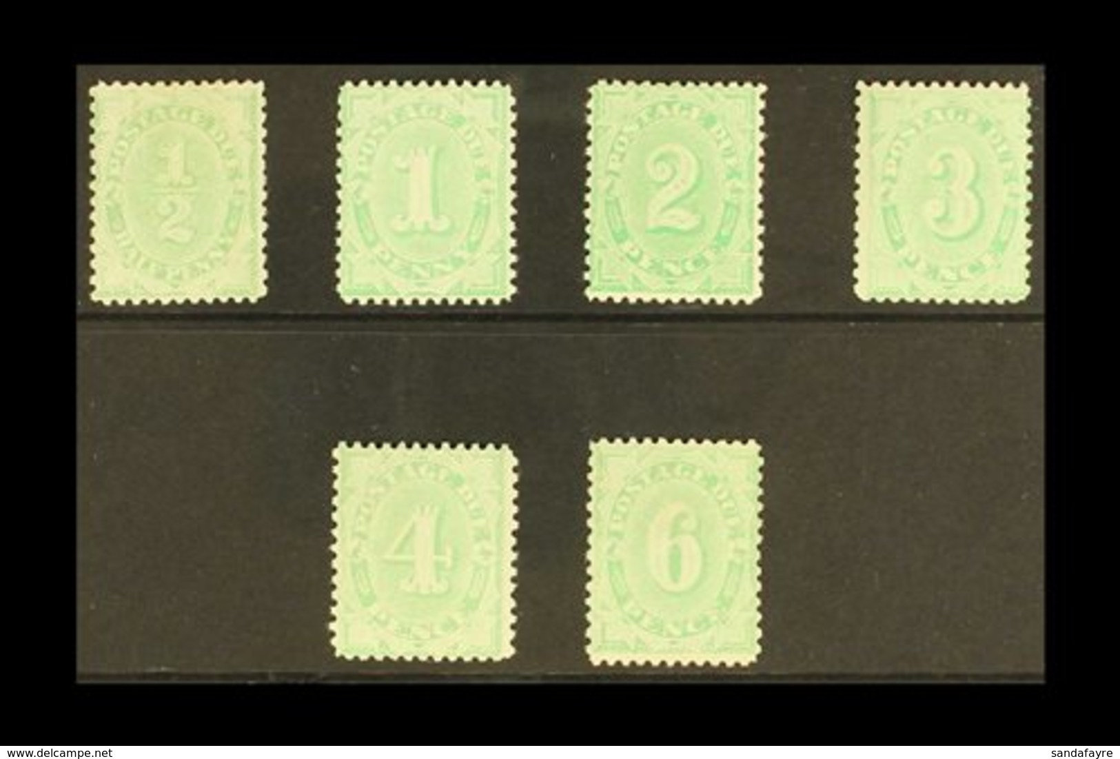 POSTAGE DUES  1906 Complete Set To 6d Green, Wmk Crown Over Single Line A, SG D45/50, Very Fine Mint (6d No Gum) (6 Stam - Autres & Non Classés