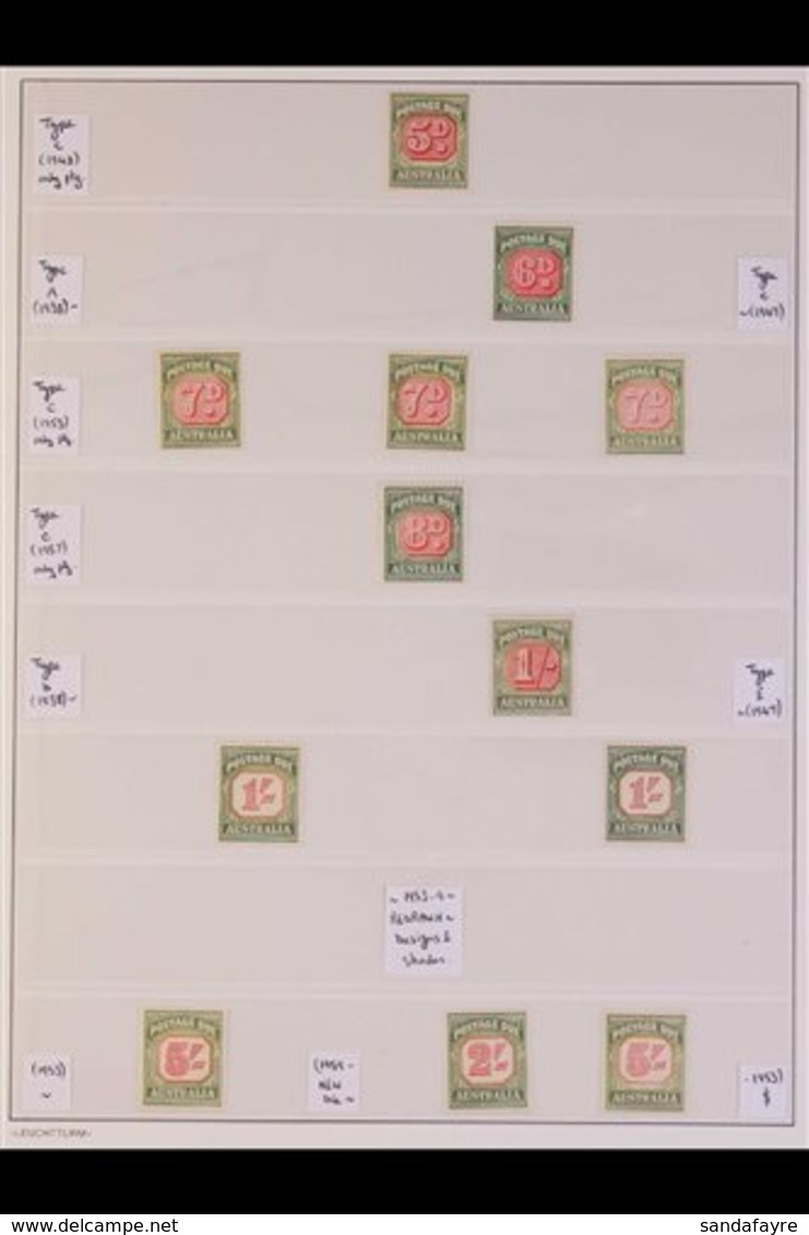 POSTAGE DUES  1909-1953 VERY FINE MINT COLLECTION Presented On Album Pages With A Good Range Of Shades & Die Types. Incl - Other & Unclassified