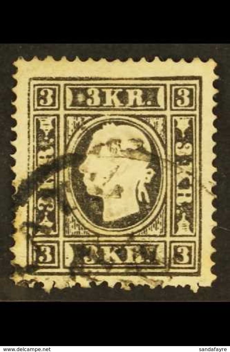 1858-9  3k Black, Type II, Mi 11 II, Used With C.d.s. Postmark. For More Images, Please Visit Http://www.sandafayre.com/ - Sonstige & Ohne Zuordnung