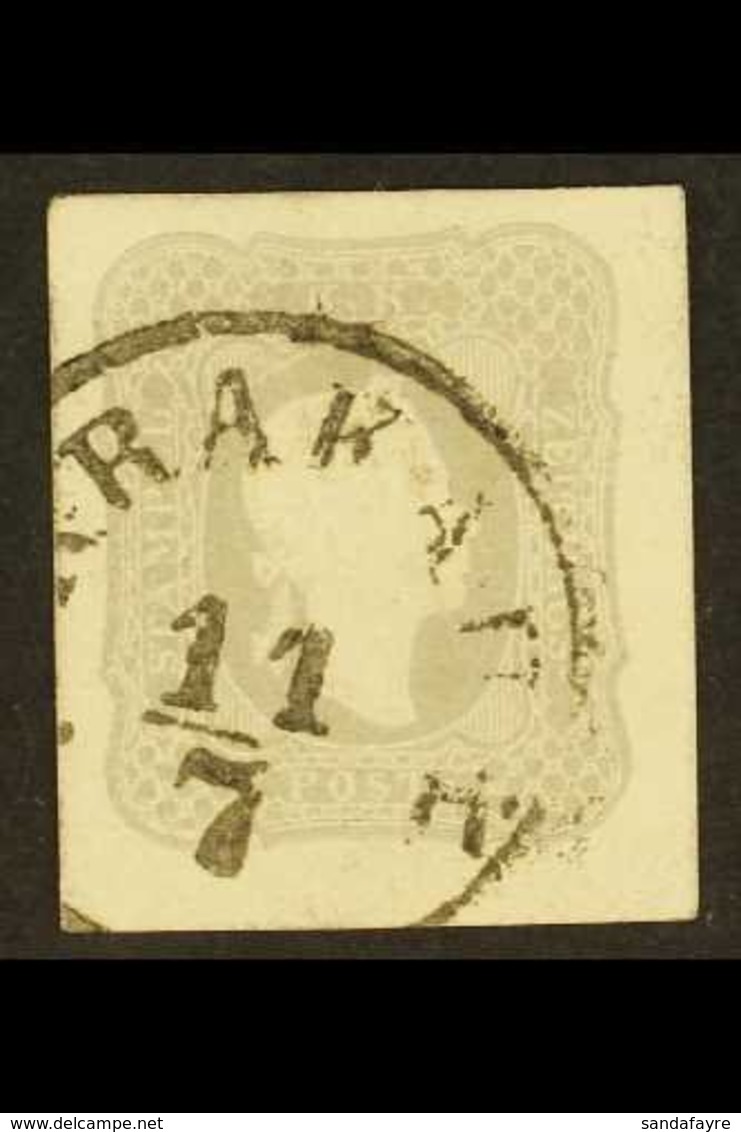 1861 NEWSPAPER STAMP  1861 (1.05k) Light Grey, Imperforate, Mi 23, SG N38, Superb Used With Four Huge Margins. For More  - Otros & Sin Clasificación