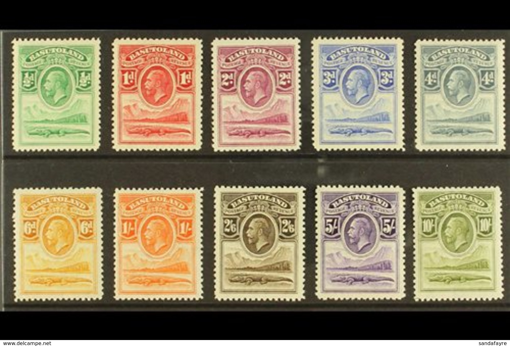 1933  Crocodile And Mountains Set Complete, SG 1/10, Mint Lightly Hinged (10 Stamps) For More Images, Please Visit Http: - Autres & Non Classés