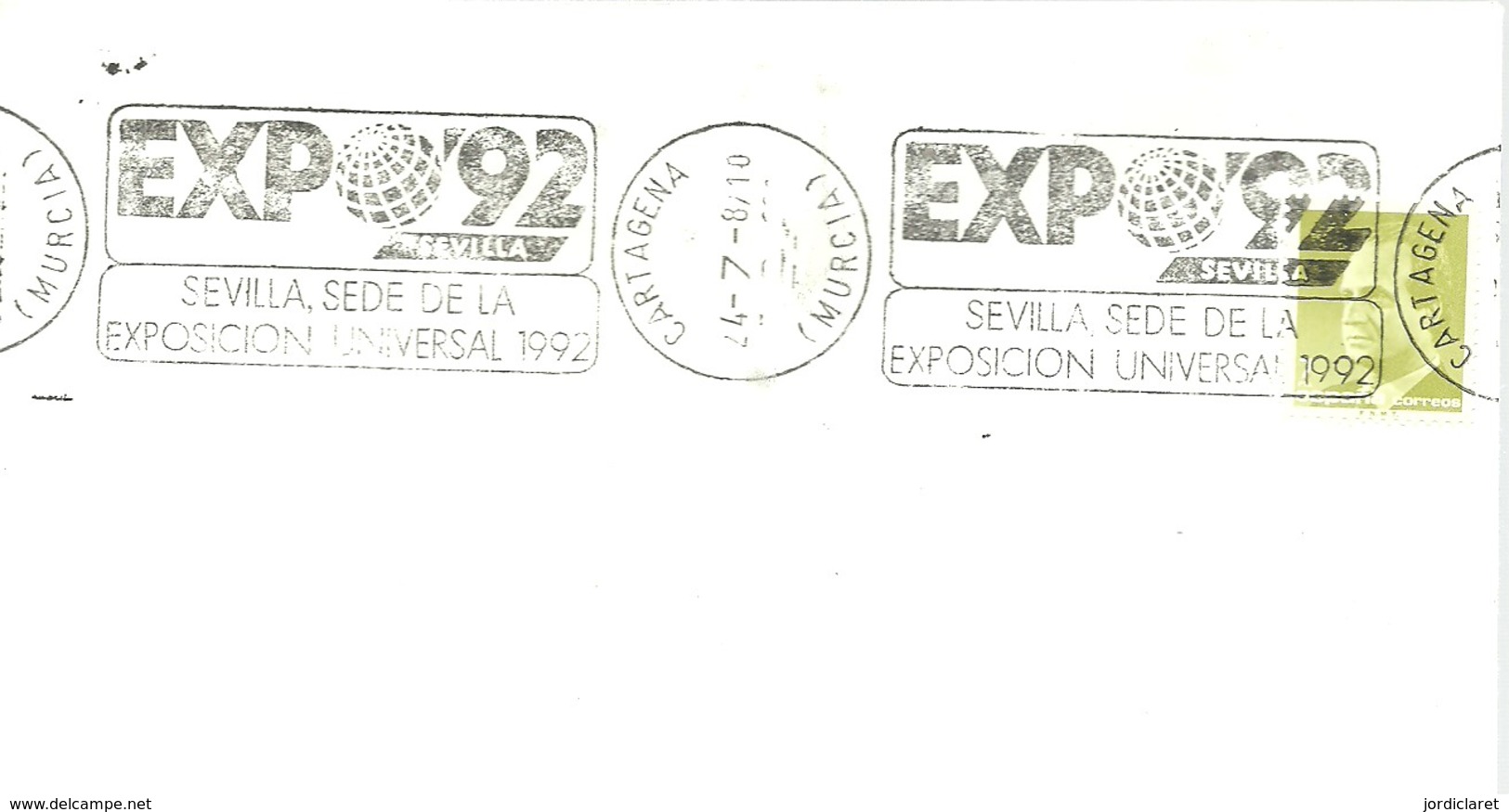 POSTMARKET ESPAÑA  CARTAGENA - 1992 – Séville (Espagne)