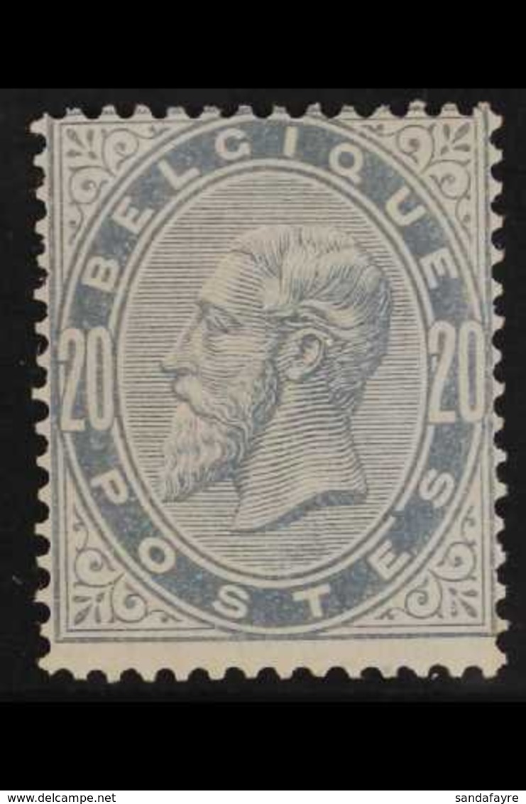 1883  20c Blue-grey King (COB 39, SG 64, Michel 36), Never Hinged Mint, Lightly Toned Gum, Centred To Top, Good Colour.  - Other & Unclassified