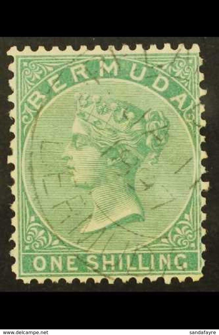 1865-1903  1s Green, CC Wmk, Perf 14 X 12½, SG 11, Fine Cds Used For More Images, Please Visit Http://www.sandafayre.com - Bermudes