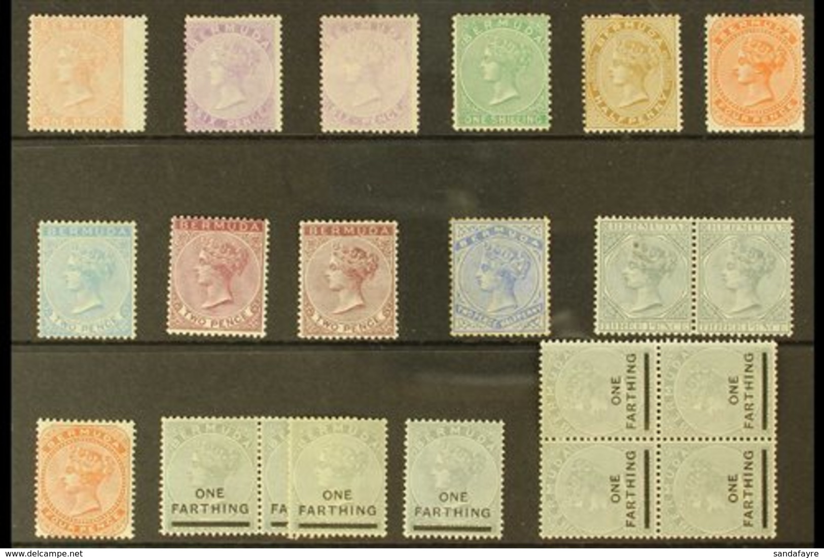 1865-1904 QUEEN VICTORIA SELECTION  A Mint Or Unused Range Which Includes 1865-1903 (wmk CC) 1d Pale Rose Unused (wing M - Bermudas