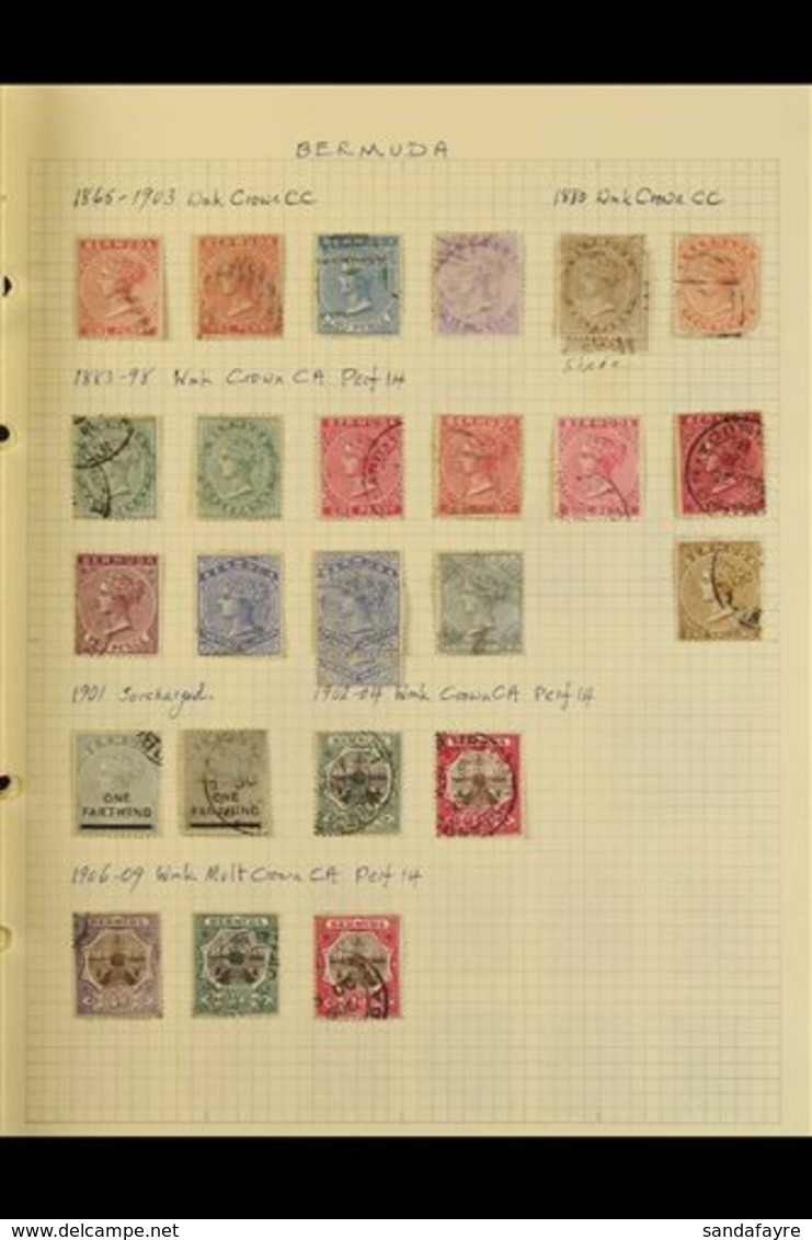 1865-1952 CLEAN COLLECTION  On Album Pages, Mint And Used (mostly Used). With Nice QV Range To 1s, Useful "Ship" Ranges  - Bermudes