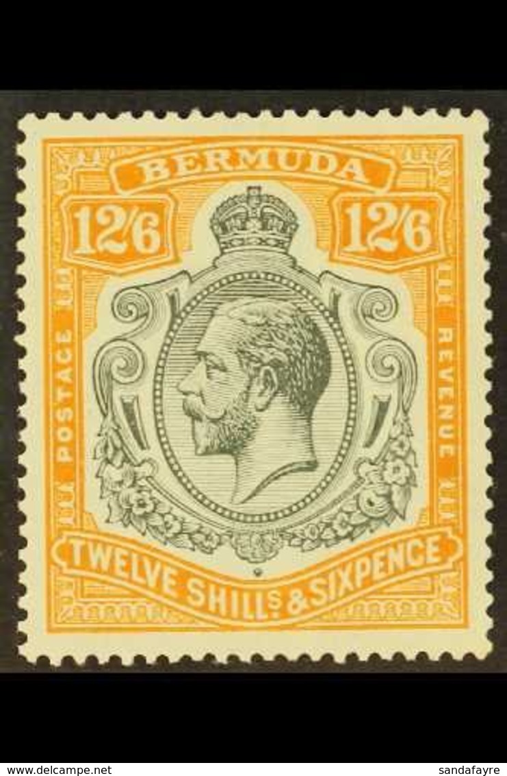 1922-34  12s6d Grey And Orange, SG 93, Very Fine Mint. For More Images, Please Visit Http://www.sandafayre.com/itemdetai - Bermudes