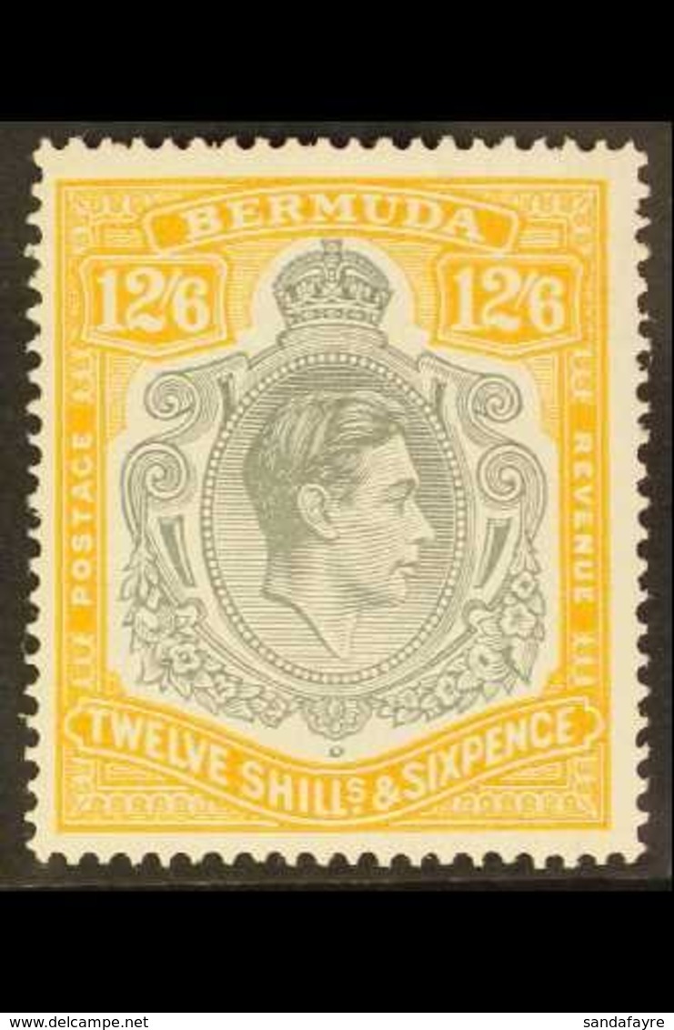 1938-53  12s6d Grey And Yellow (the So-called 'Lemon' Shade), SG 120d, Superb Never Hinged Mint, Cat £700. For More Imag - Bermudes