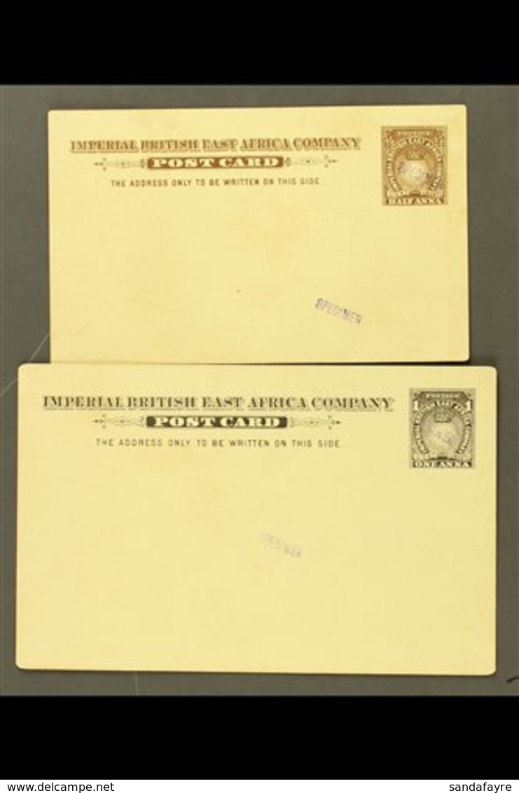 1893  Stationery Postcards ½a And 1a Each With Violet "SPECIMEN" Handstamps, Minor Faults To ½a. (2 Cards) For More Imag - Afrique Orientale Britannique