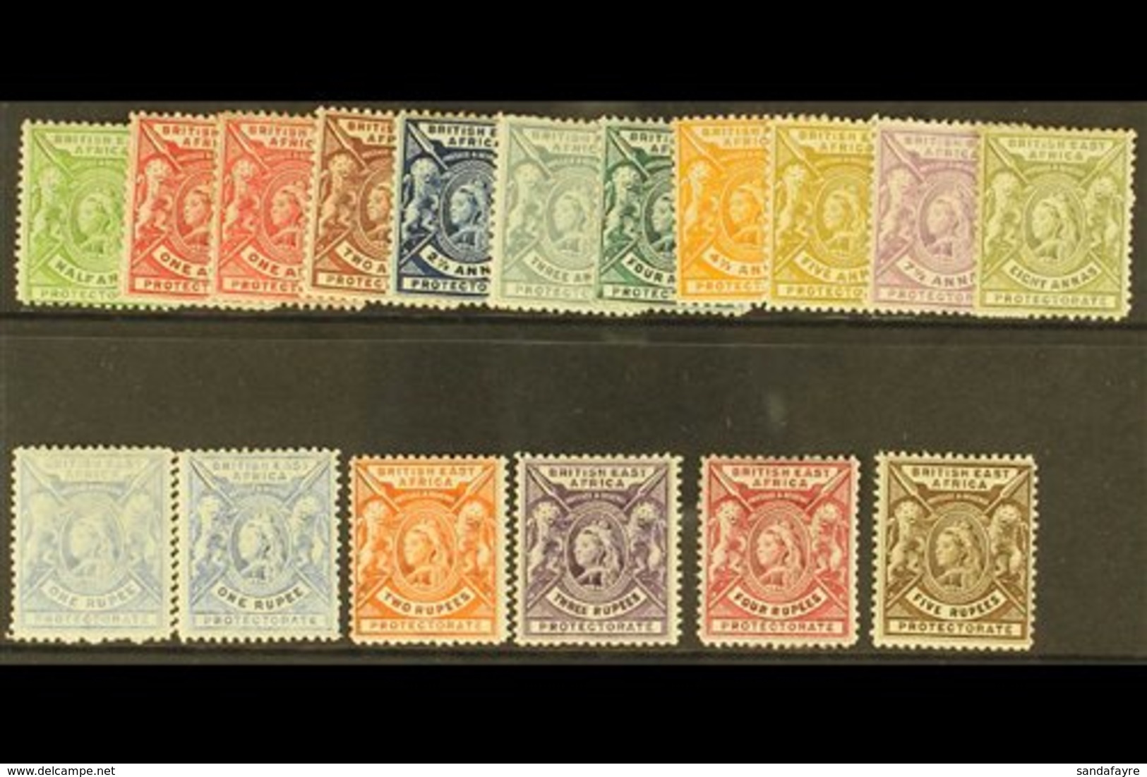 1896-1901  Complete Set, SG 65/79, Plus Listed 1a And 1r Shades, Fine Mint. (17 Stamps) For More Images, Please Visit Ht - África Oriental Británica