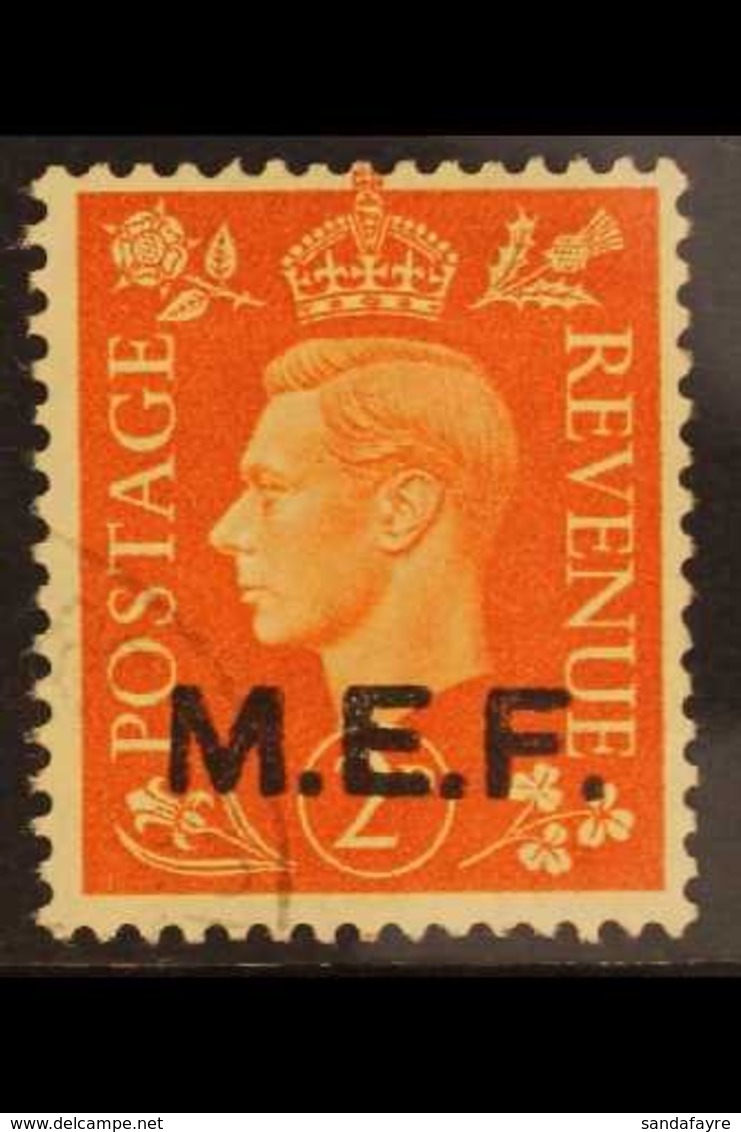 M.E.F.  1942 2d Orange Ovptd Type M2a, SG M7a, Very Fine Used. For More Images, Please Visit Http://www.sandafayre.com/i - Italienisch Ost-Afrika