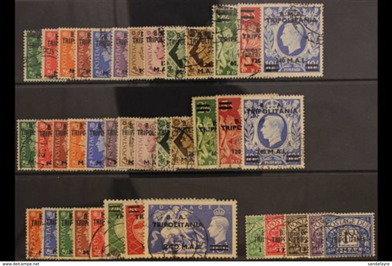 TRIPOLITANIA  1948 - 51 Complete Used Less The 1950 Postage Due Set, SG T1-34, TD1 - 5, Fine To Very Fine Used. (39 Stam - Africa Oriental Italiana