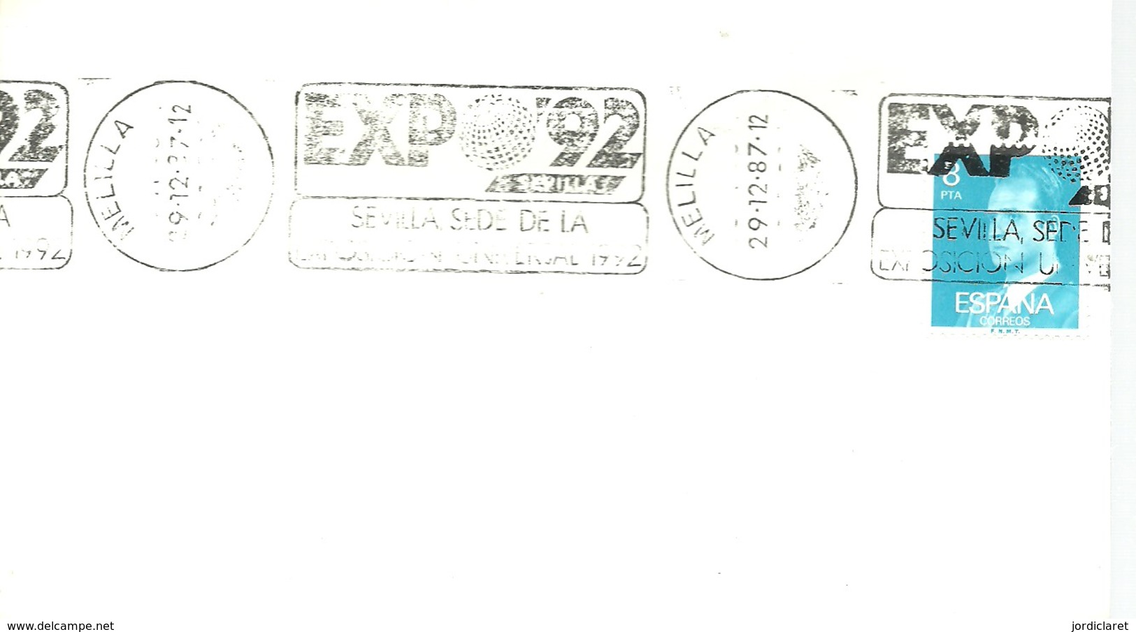 POSTMARKET ESPAÑA  MELILLA - 1992 – Sevilla (Spanje)