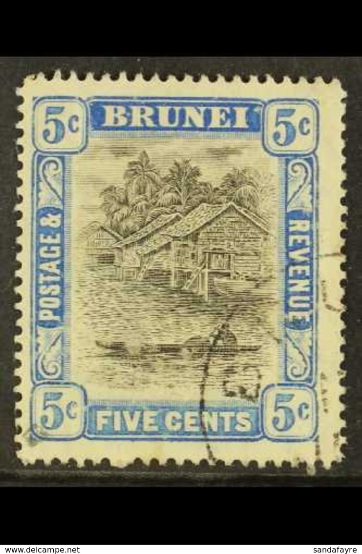 1907-10  5c Grey-black & Blue, Wmk Mult Crown CA, SG 27, Very Fine Used. For More Images, Please Visit Http://www.sandaf - Brunei (...-1984)