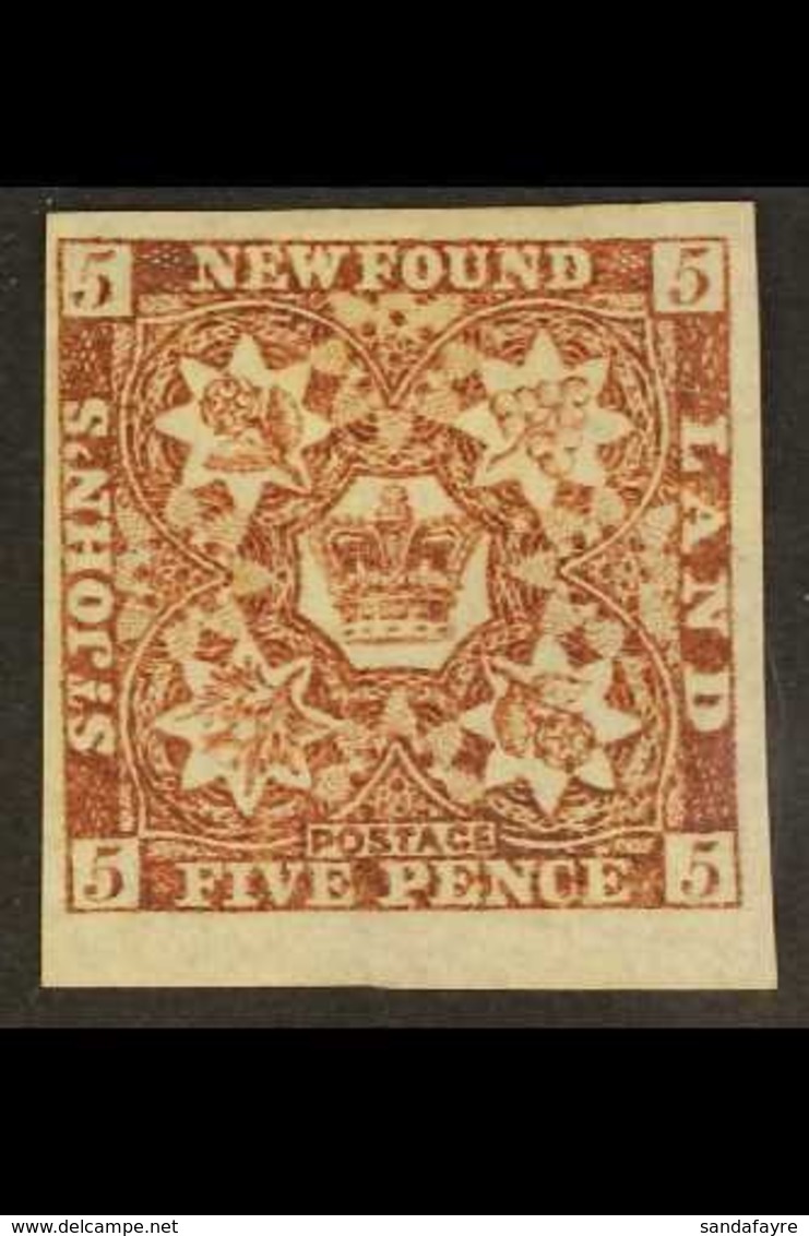 1862  5d Red Brown, SG 19a, Superb Mint Og With Huge Margins. For More Images, Please Visit Http://www.sandafayre.com/it - Autres & Non Classés