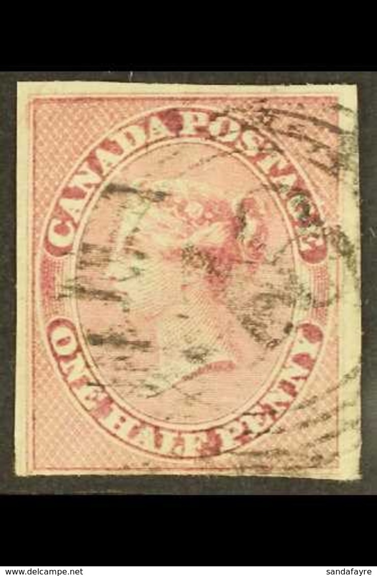 1852  ½d Deep Rose, Variety "Re-entry", SG 17a, Fine Used With 3 Large Margins, Just Shaved Along Outer Frame Line At Fo - Otros & Sin Clasificación