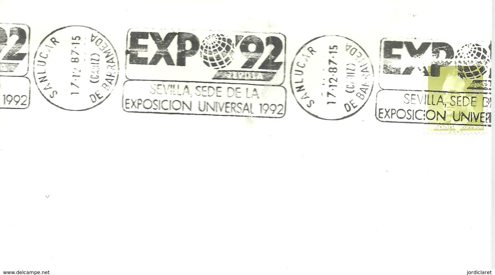 POSTMARKET ESPAÑA  SANLUCAR - 1992 – Sevilla (Spanje)