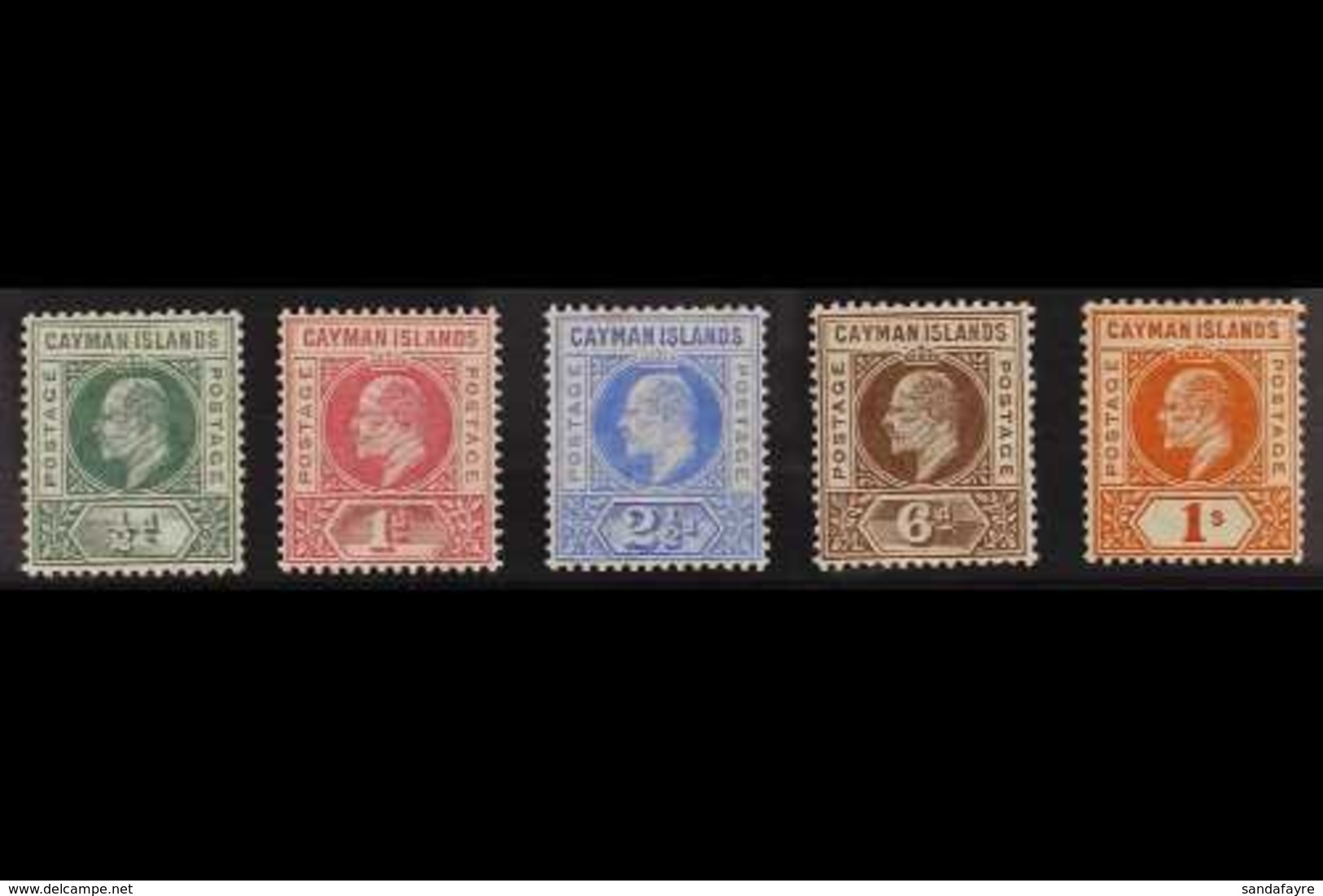 1902-03  Watermark Crown CA Complete Set, SG 3/7, Fine Mint. (5 Stamps) For More Images, Please Visit Http://www.sandafa - Cayman (Isole)