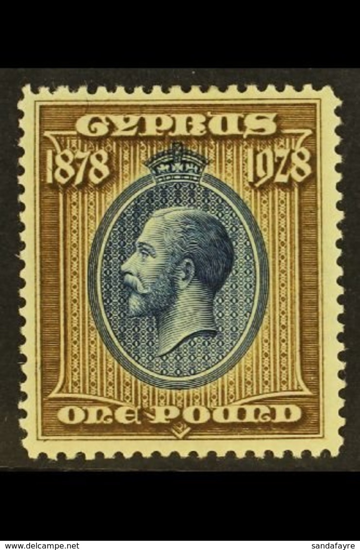 1928  £1 Blue And Bistre-brown 50th Anniv Of British Rule, SG 132, Fine Mint. For More Images, Please Visit Http://www.s - Otros & Sin Clasificación