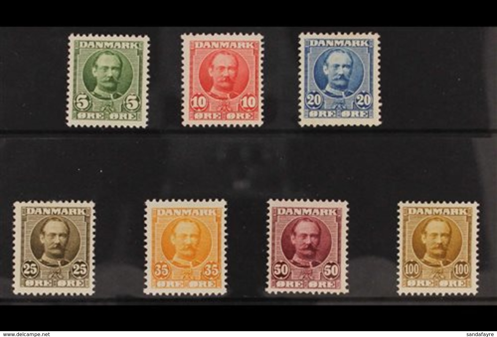 1907-12  Frederik VIII Complete Set, SG 121/130, Very Fine Mint. (7 Stamps) For More Images, Please Visit Http://www.san - Sonstige & Ohne Zuordnung