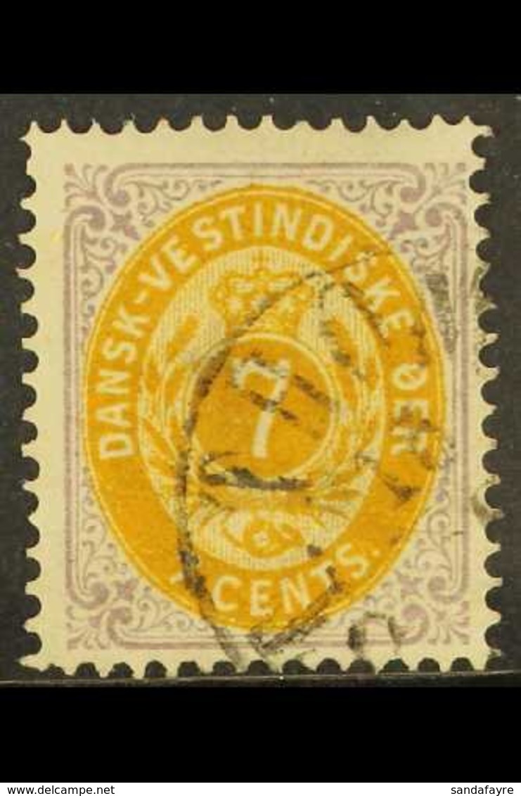 1873  7c Yellow Ochre & Slate Lilac (thin Paper), Facit 9, SG 20, Fine Cds Used For More Images, Please Visit Http://www - Danish West Indies