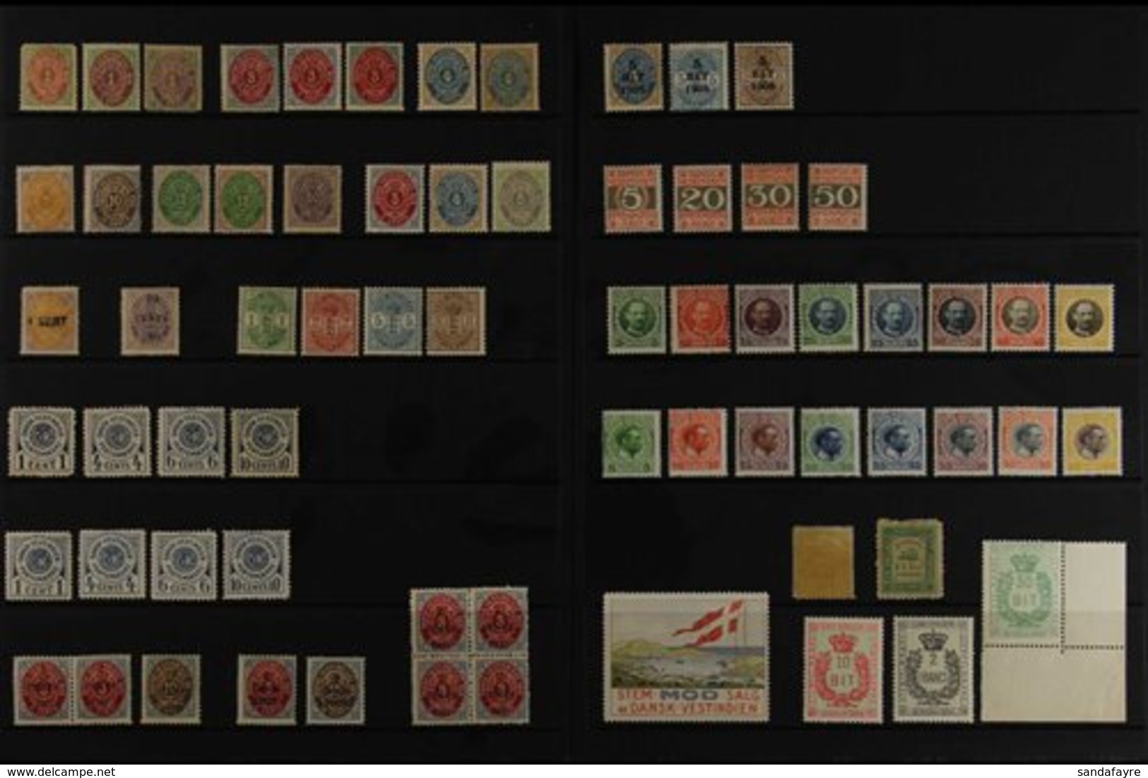 1873-1916 ALL DIFFERENT COLLECTION  A Mint Or Unused Collection Which Includes 1873-1902 Numerals (perf 14 X 13½) 1c X3  - Dänisch-Westindien