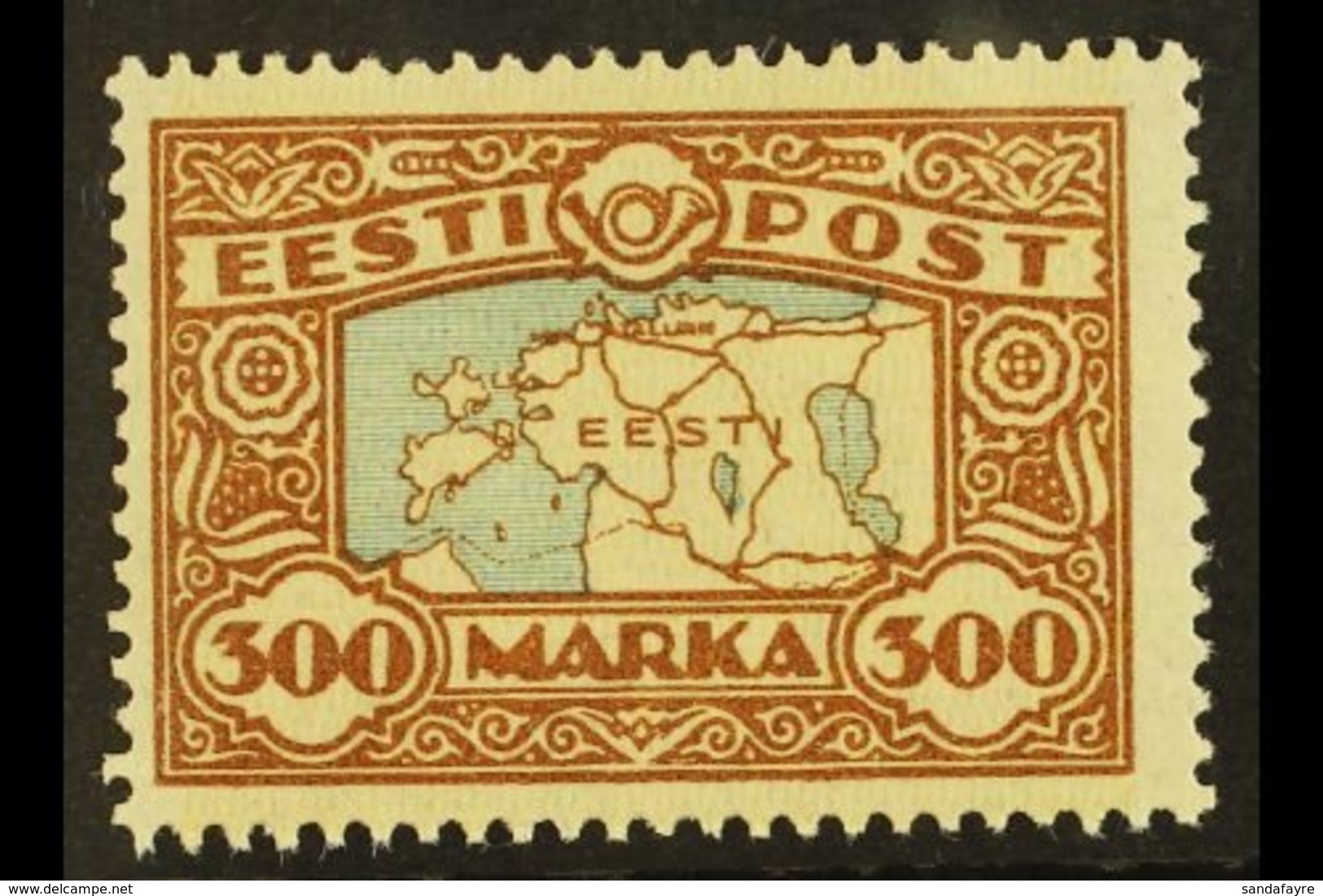 1923-23  300m Blue & Brown Map (SG 43a, Michel 54), Never Hinged Mint, Fresh. For More Images, Please Visit Http://www.s - Estonia