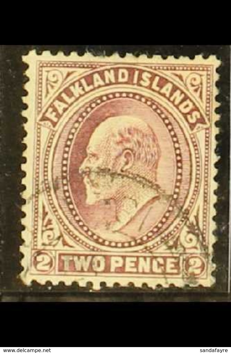 1904-12  KEVII 2d Reddish Purple, SG 45b, Finely Used, One Short Perf At Top. With B.P.A. Certificate. For More Images,  - Islas Malvinas