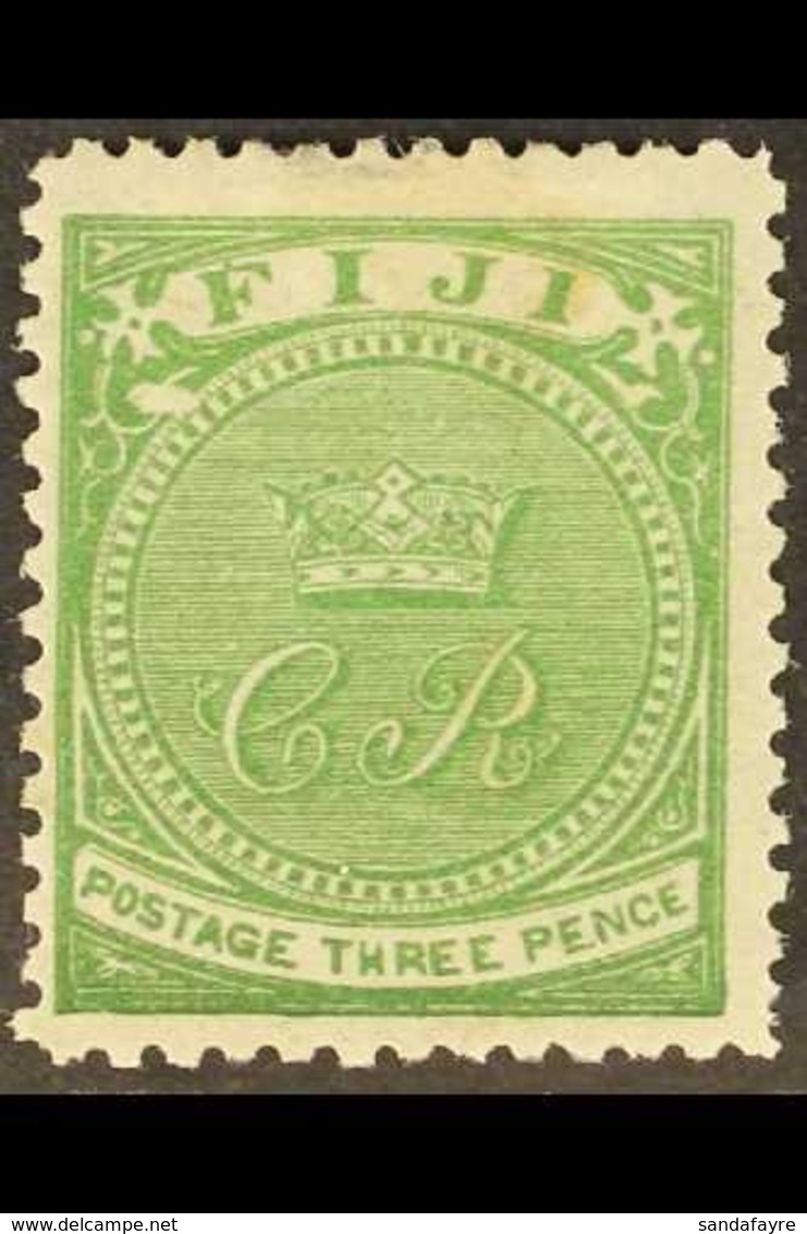1871  3d Pale Yellow Green, SG 11, Fine Mint For More Images, Please Visit Http://www.sandafayre.com/itemdetails.aspx?s= - Fidji (...-1970)