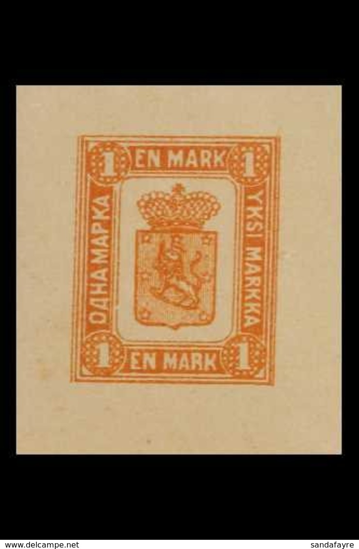 1893  1mk Orange Brown Reprint, Imperf, Facit 10E, Very Fine Mint Og. For More Images, Please Visit Http://www.sandafayr - Other & Unclassified