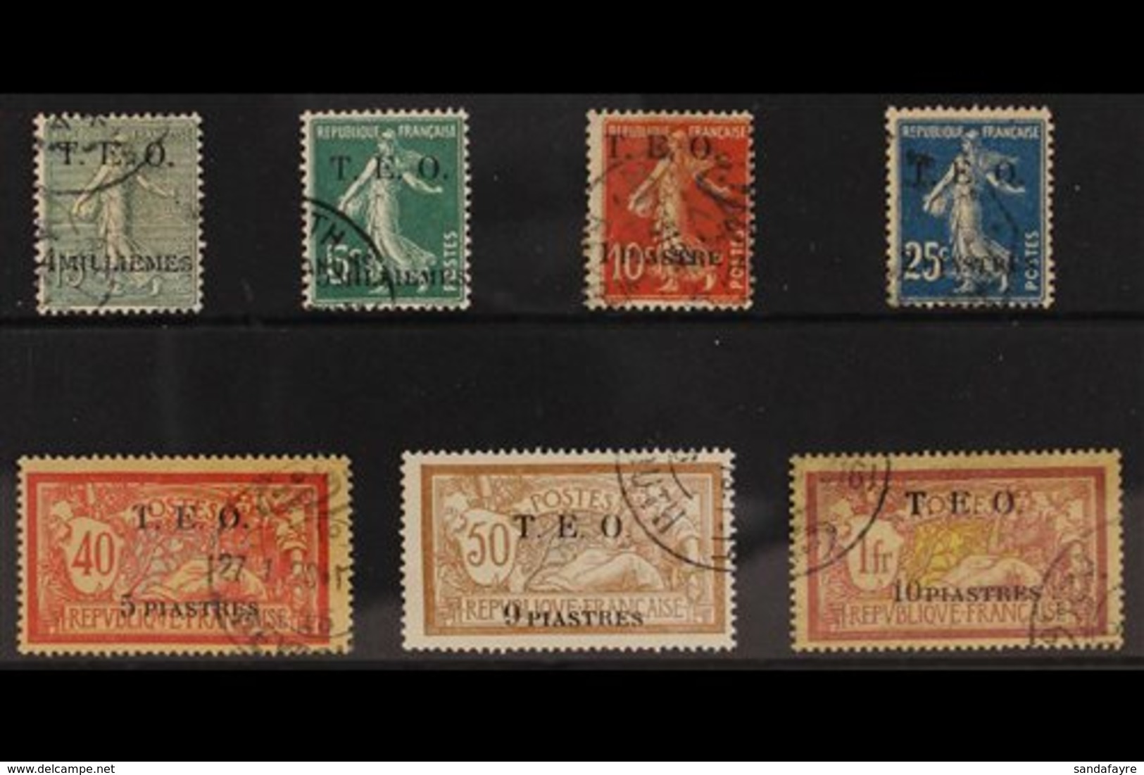 SYRIA  1919 (Nov) Values Complete From 4m To 10pi Surcharges, SG 4/10 (Yvert 4/10), Fine Used. (7 Stamps) For More Image - Sonstige & Ohne Zuordnung