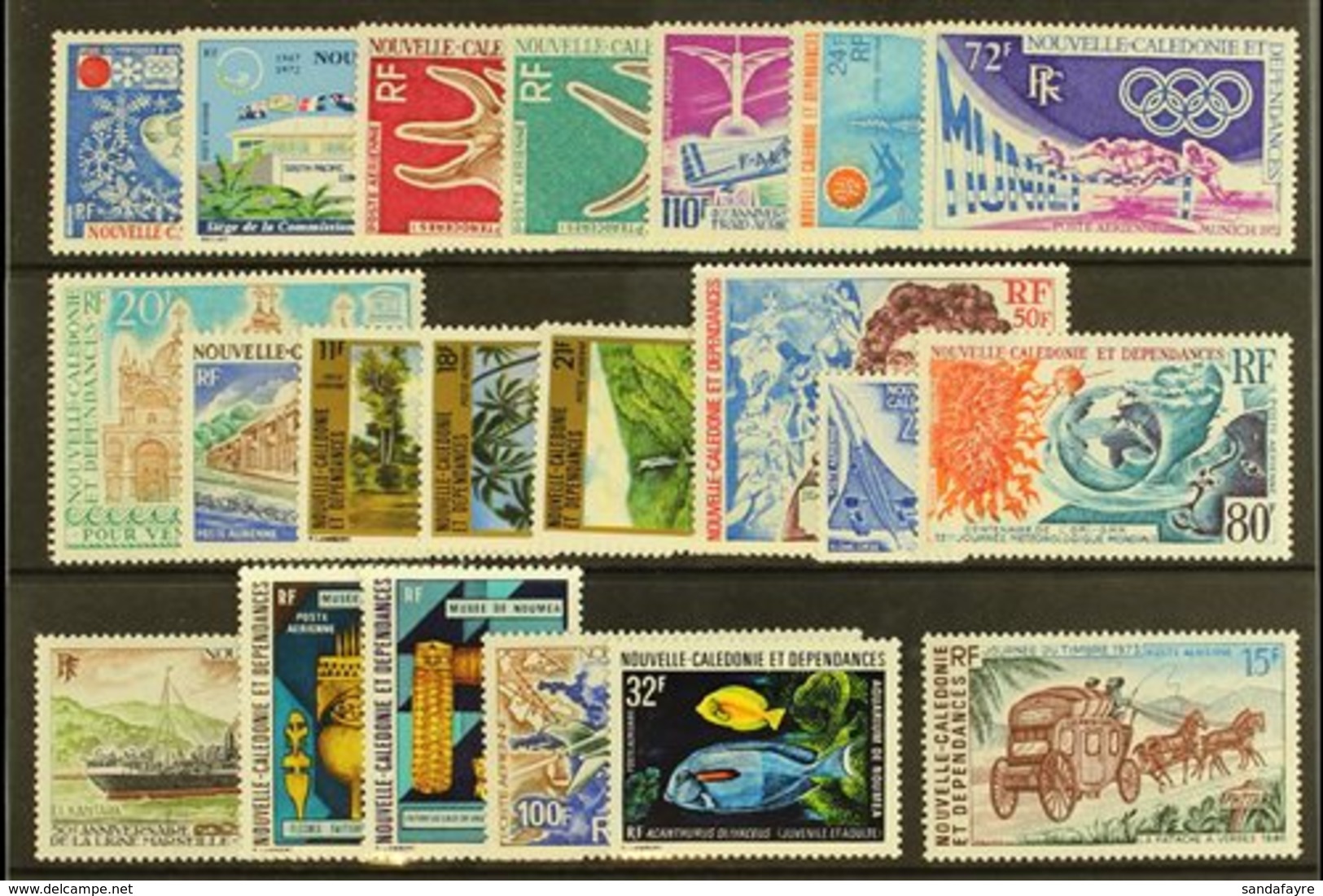 NEW CALEDONIA  1972-73 Complete Air Post Collection. Never Hinged Mint (20 Stamps) For More Images, Please Visit Http:// - Autres & Non Classés