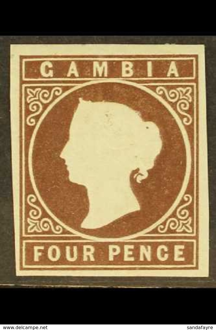 1874  4d Brown, SG5, Showing Sheet Marginal Letter "C" Watermark , Fine Mint With Four Good Margins. For More Images, Pl - Gambie (...-1964)