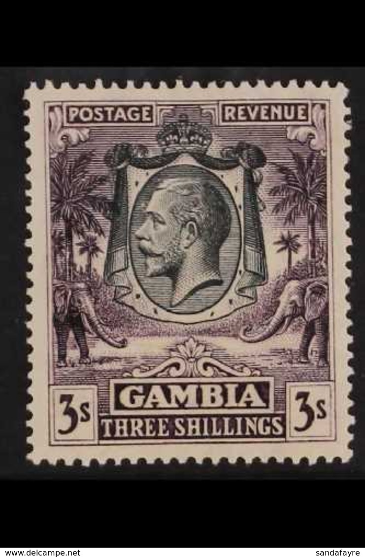 1922-29  3s Slate-purple, SG 139, Very Fine Mint, Very Fresh, With BPA Photo-certificate. For More Images, Please Visit  - Gambia (...-1964)