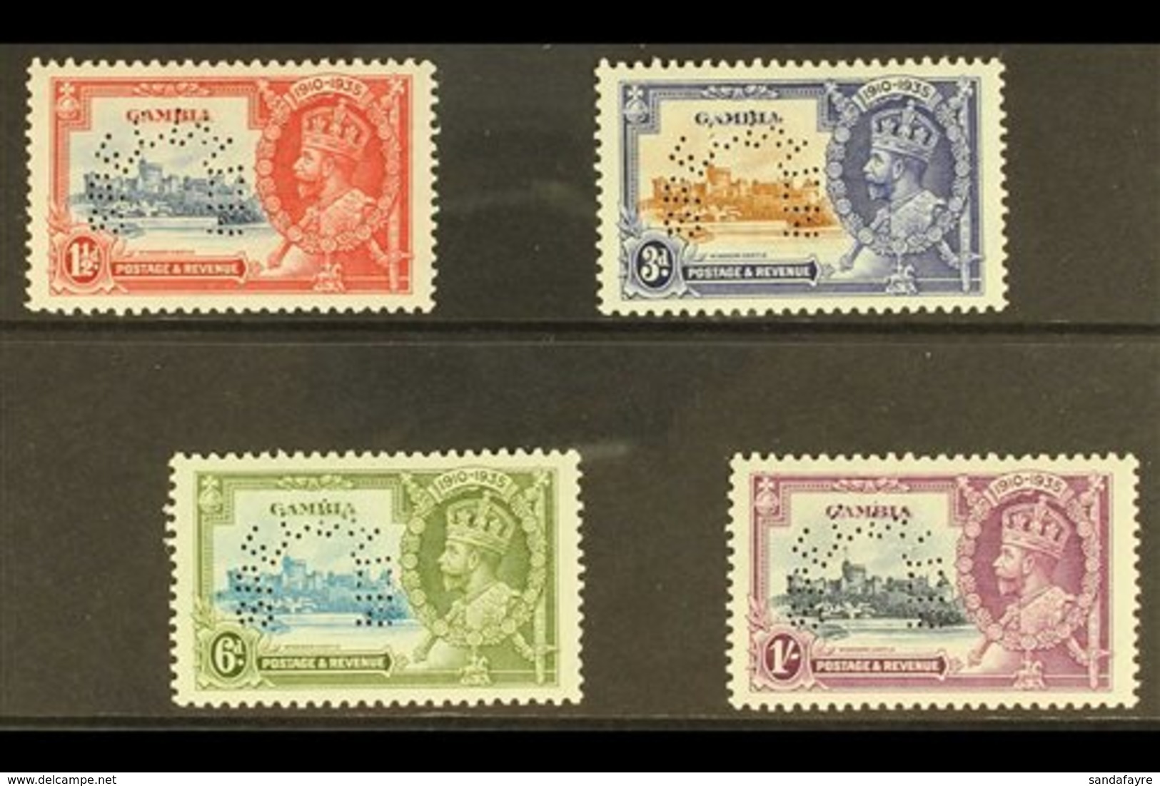 1935  Silver Jubilee Set Complete, Perforated "Specimen", SG 143s/6s, Very Fine Mint. (4 Stamps) For More Images, Please - Gambie (...-1964)