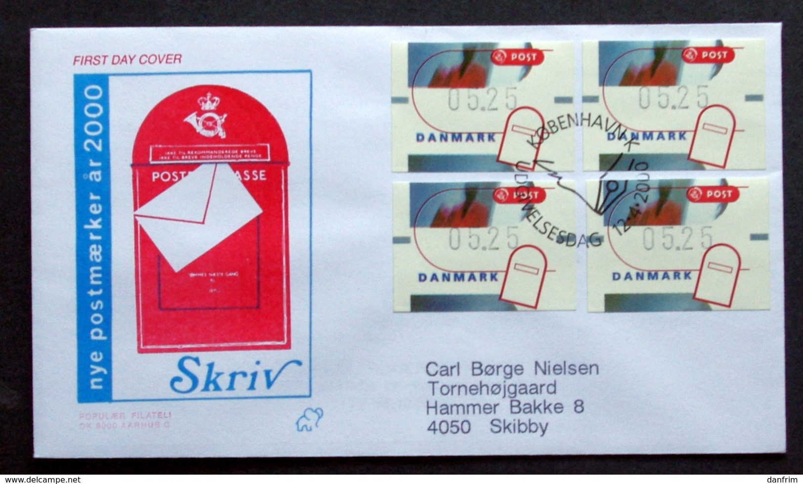 Denmark  2000    ATM Franking Labels  Minr.13    FDC ( Lot 6538 ) - Automatenmarken [ATM]