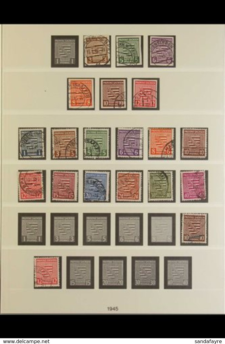 RUSSIAN ZONE  PROVINCE OF SAXONY 1945-1946 MINT AND USED COLLECTION/ACCUMULATION On "Lindner" Leaves/stockleaves. Strong - Otros & Sin Clasificación